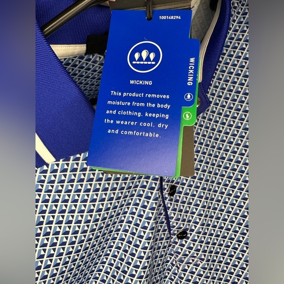 NEW Ralph Lauren RLX Airflow Sleeveless Golf Polo Women’s XS Blue Geo - Picture 15 of 16